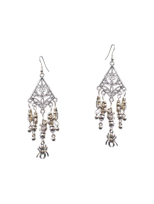 silver colored metal drop earrings - 14910292 - Very Small Image - 1
