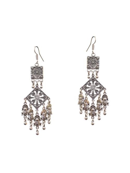 silver oxidized metal drop earrings - 14910296 - Very Small Image - 1