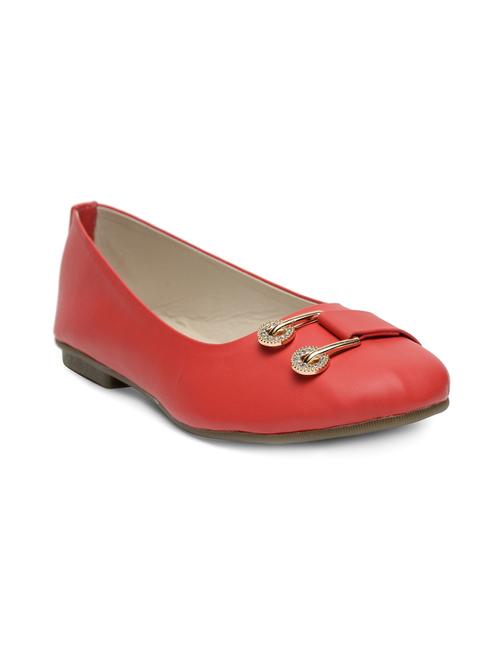 red faux leather slip on ballerina - 14910346 - Standard Image - 1