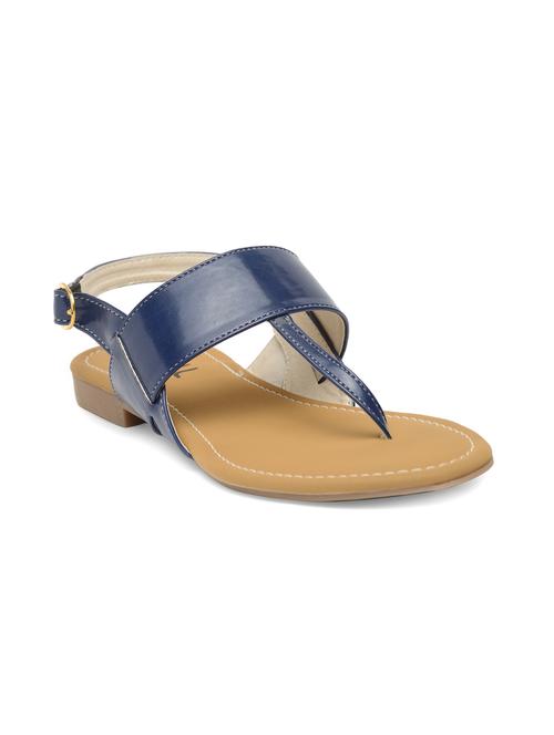 blue faux leather back strap sandals - 14910355 - Standard Image - 1