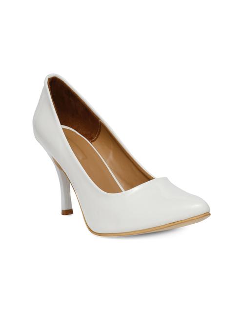 white patent leather slip on pumps - 14910358 - Standard Image - 1
