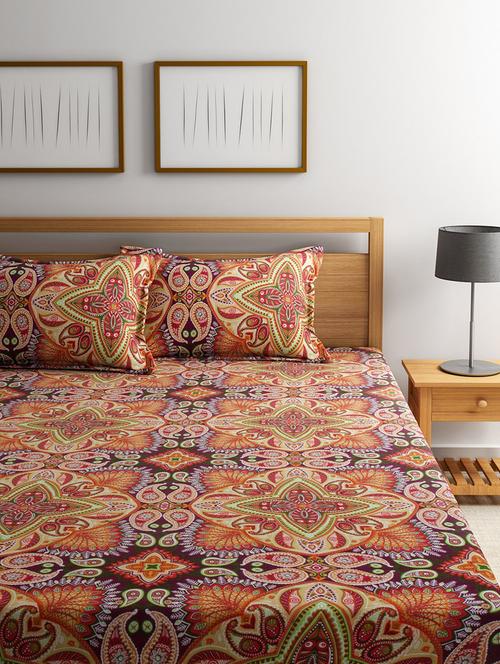 Cotton 180 TC Cotton Bedsheet with 2 pillow covers - 14910487 - Very Small Image - 1