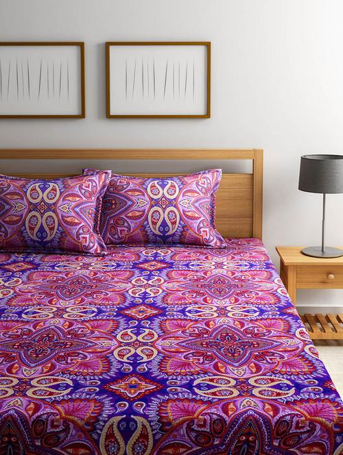 Cotton 180 TC Cotton Bedsheet with 2 pillow covers - 14910488 - Very Small Image - 1