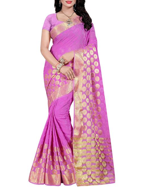 pink cotton silk banarasi saree - 14910655 - Very Small Image - 1