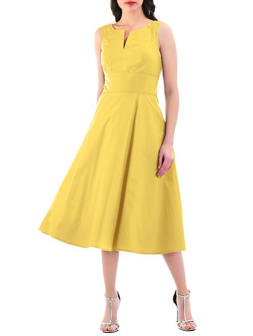 I WEAR MY STYLE yellow poly blend a-line dress - 14910725 - Very Small Image - 1