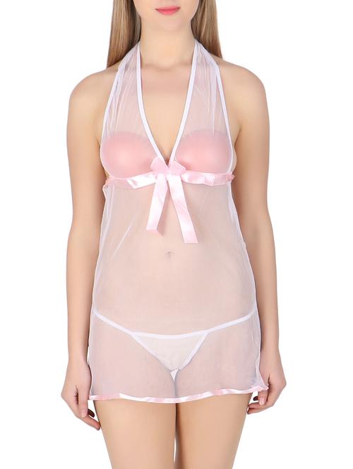 white halter neck babydoll - 14910906 - Very Small Image - 1