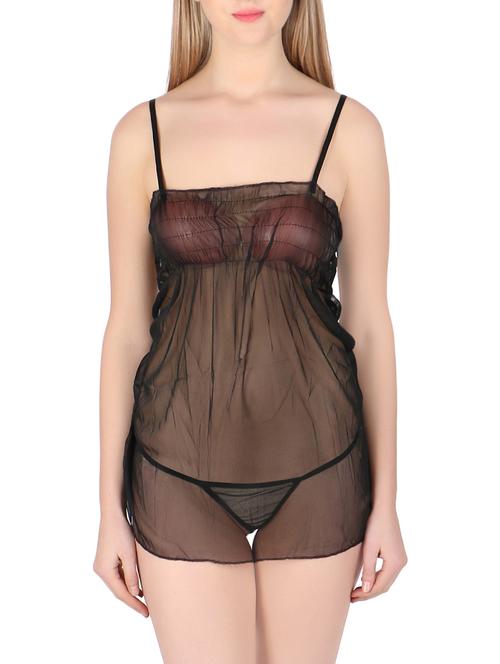 black cami neck babydoll - 14910908 - Very Small Image - 1
