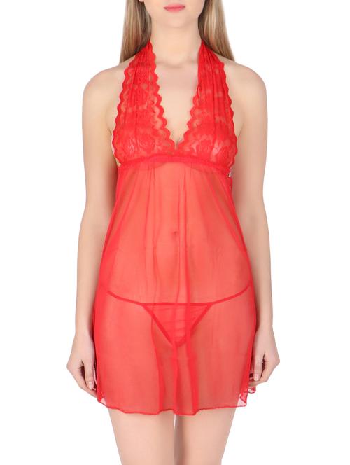 red halter neck babydoll - 14910927 - Very Small Image - 1