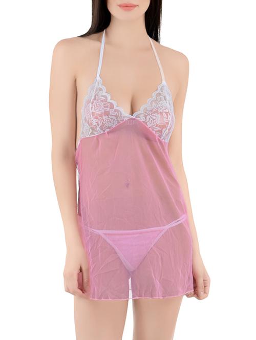 pink sheer babydoll - 14910930 - Very Small Image - 1
