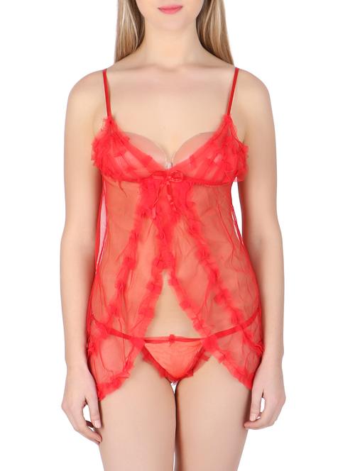 red sheer babydoll - 14910942 - Very Small Image - 1