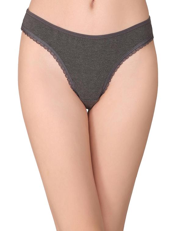 grey cotton thongs panty - 14911350 - Zoom Image - 1