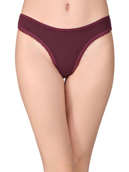 purple cotton thongs panty - 14911353 - Standard Image - 1