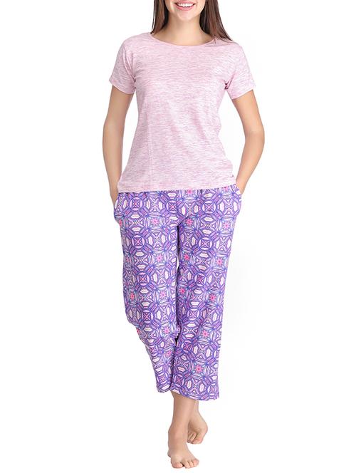 multi colored nightwear capri set - 14911413 - Very Small Image - 1