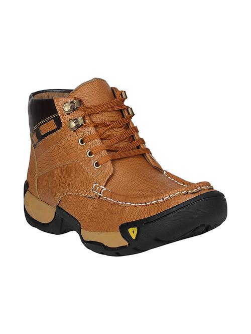 tan leatherette high ankle boot - 14911929 - Very Small Image - 1
