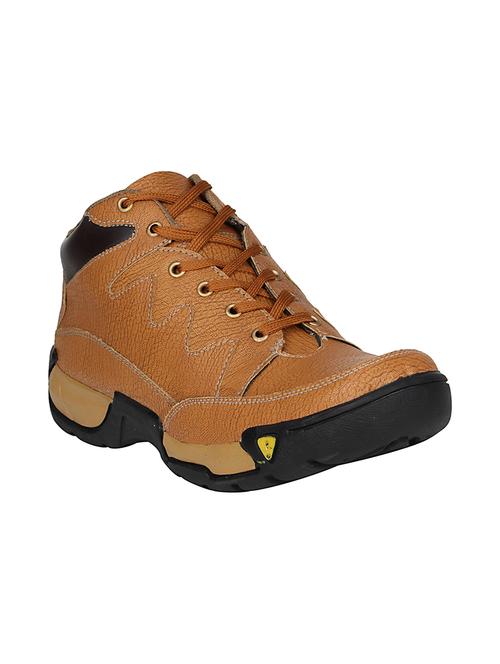 tan leatherette low ankle boot - 14911930 - Very Small Image - 1
