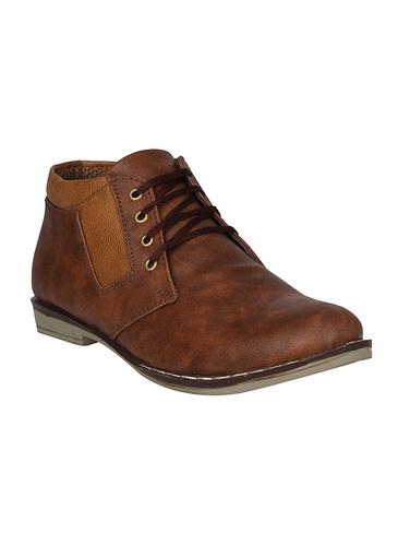 tan leatherette low ankle boot - 14911931 - Very Small Image - 1