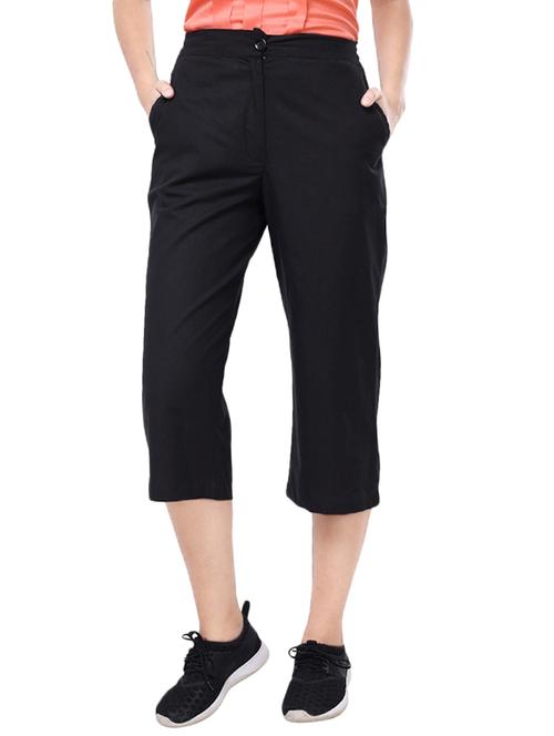 black linen culottes capris - 14911960 - Standard Image - 1