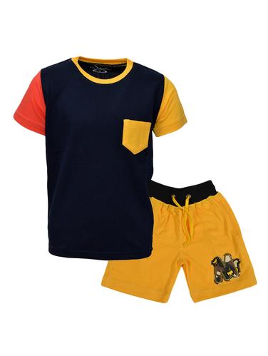 blue cotton shorts set - 14912035 - Very Small Image - 1