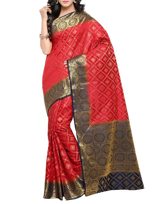 Zari woven saree with blouse - 14912388 - Standard Image - 1