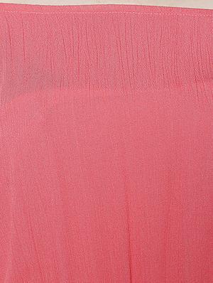 pink solid off shoulder blouson dress - 14912478 - Standard Image - 4