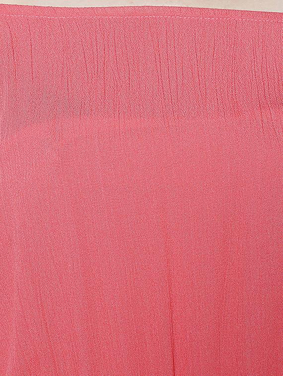 pink solid off shoulder blouson dress - 14912478 - Zoom Image - 4