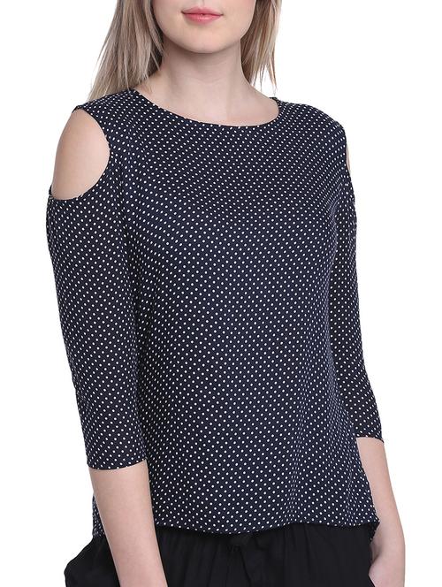 dark blue polka dotted top - 14912495 - Standard Image - 1