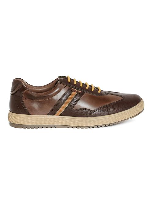 brown leatherette lace up sneaker - 14912577 - Very Small Image - 1