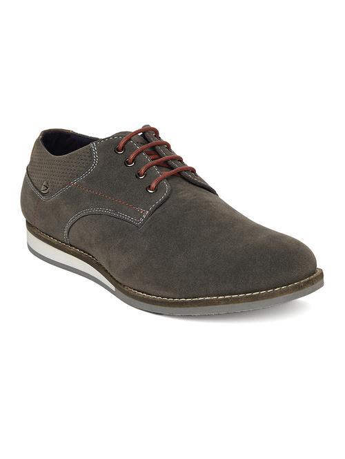 grey leatherette lace up shoe - 14912583 - Very Small Image - 1