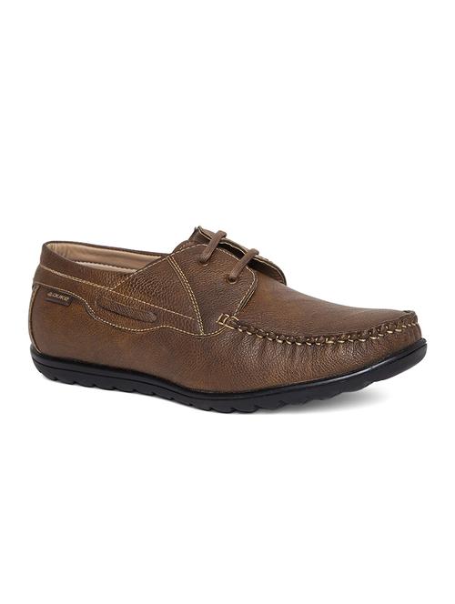 tan leatherette lace up boatshoe - 14912591 - Standard Image - 1