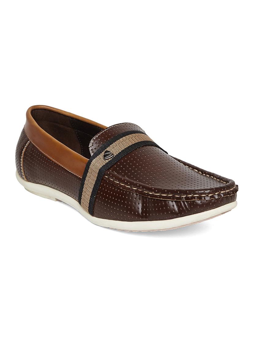 brown leatherette slip on loafer - 14912600 - Zoom Image - 1