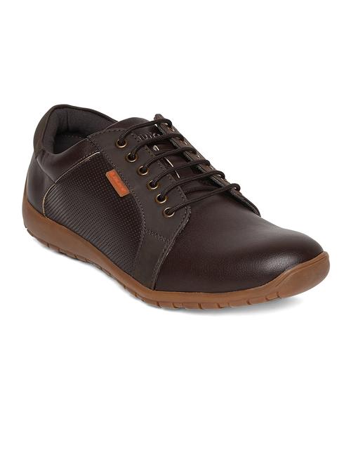 brown leatherette lace up shoe - 14912602 - Very Small Image - 1