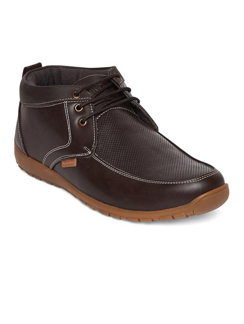 brown leatherette lace up shoe - 14912604 - Very Small Image - 1