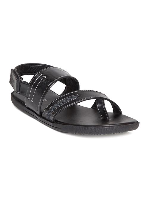 black leatherette back strap sandal - 14912611 - Standard Image - 1