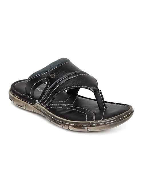 black leatherette toe separator slipper - 14912613 - Standard Image - 1