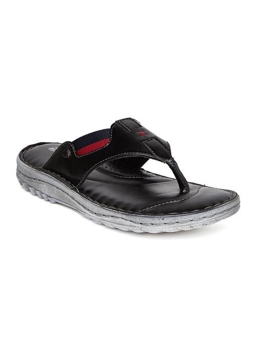 black leatherette toe separator slippers - 14912615 - Standard Image - 1