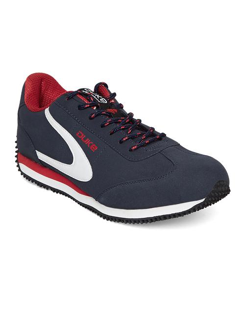 navy leatherette sport shoe - 14912635 - Standard Image - 1