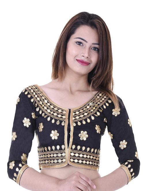 black silk embroidered blouse - 14912759 - Standard Image - 1