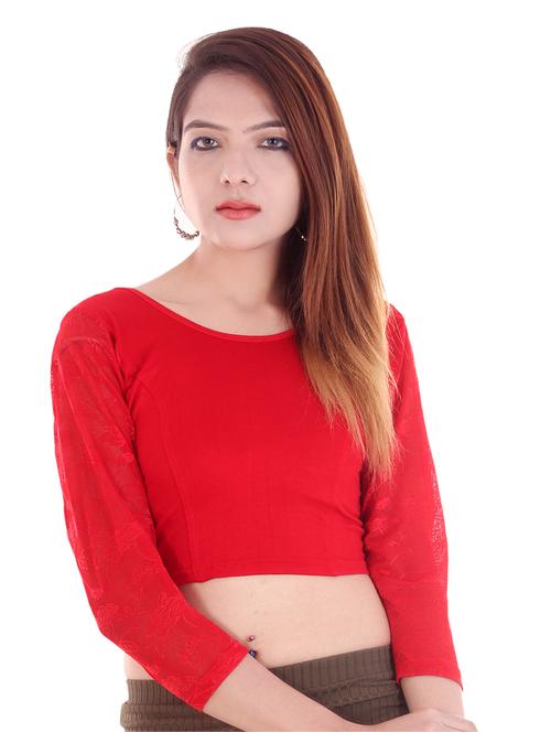 red plain blouse - 14912905 - Standard Image - 1