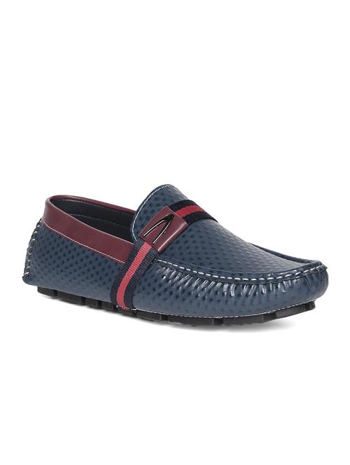 navy leatherette slip on loafer - 14912941 - Very Small Image - 1