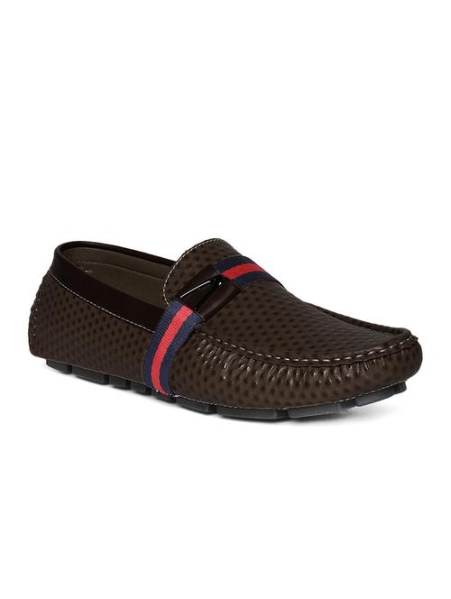 brown leatherette slip on loafer - 14912942 - Standard Image - 1