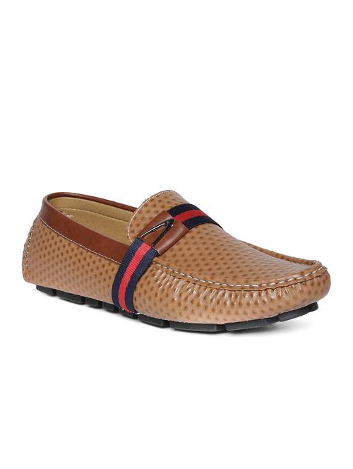 tan leatherette slip on loafer - 14912943 - Standard Image - 1