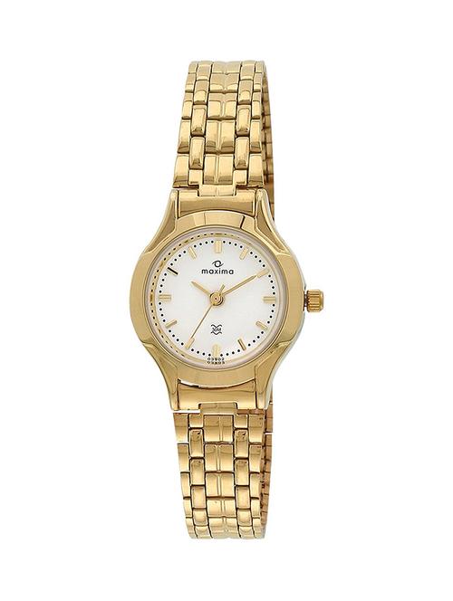 Maxima White Dial Analog Watch For Women - 03902CMLY - 14913024 - Very Small Image - 1