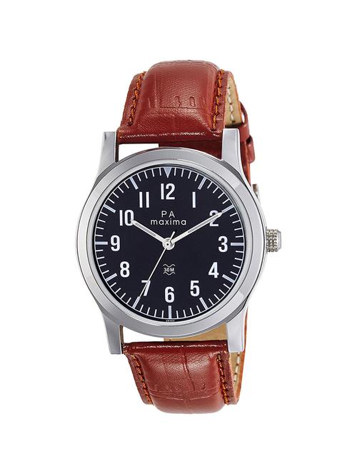 Maxima Black Dial Analog Watch For Men - O-49560LMGI - 14913057 - Very Small Image - 1