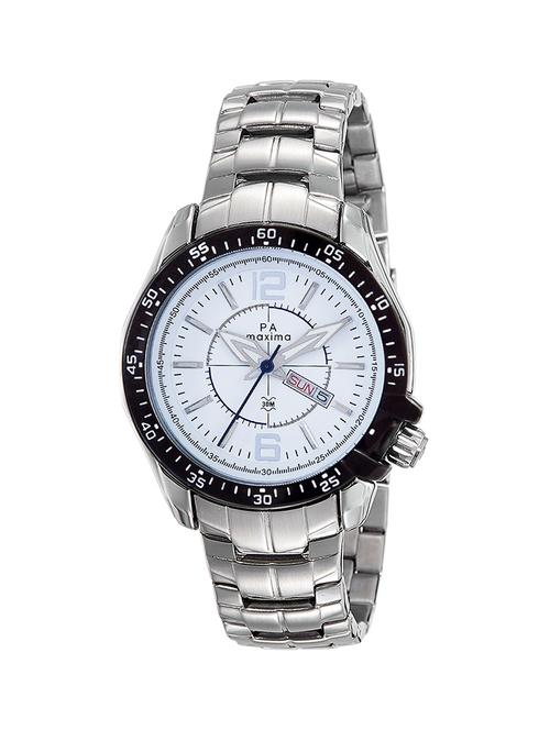 maxima white dial analog watch for men - 48440cagi - 14913061 - Very Small Image - 1