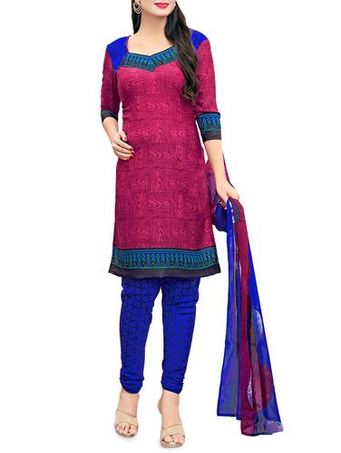 pink cotton churidaar suits unstitched suit - 14913095 - Very Small Image - 1