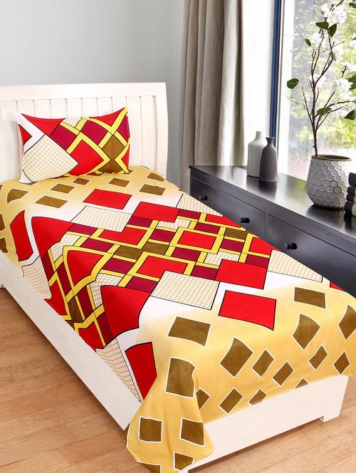 3D PRINTED SINGLE BEDSHEET With 1 Pillow Cover - 14913256 - Standard Image - 1