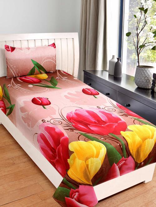 3D PRINTED SINGLE BEDSHEET With 1 Pillow Cover - 14913263 - Standard Image - 1