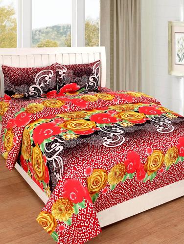 3D 140 TC DOUBLE BEDSHEET WITH 2 PILLOW COVERS - 14913436 - Very Small Image - 1
