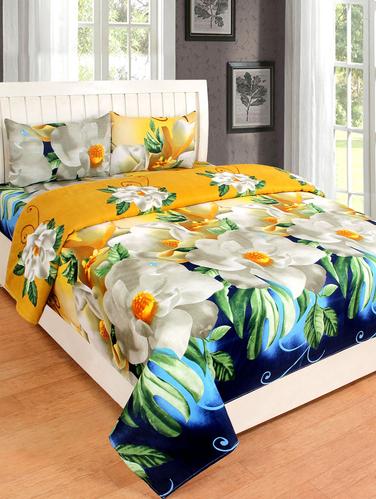 3D 140 TC DOUBLE BEDSHEET WITH 2 PILLOW COVERS - 14913439 - Very Small Image - 1