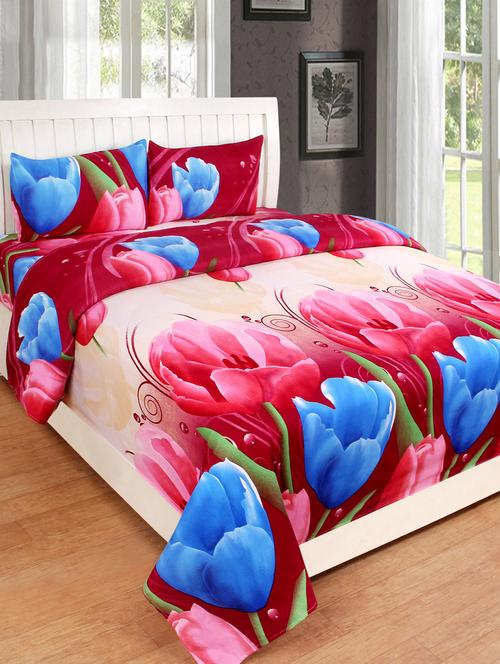 3D 140 TC DOUBLE BEDSHEET WITH 2 PILLOW COVERS - 14913443 - Very Small Image - 1
